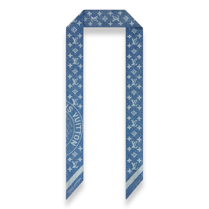 LOUIS VUITTON LV BLUE DENIM STAMP BB SCARF
