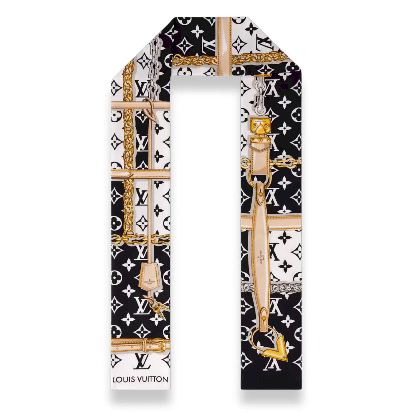 LOUIS VUITTON BLACK MONOGRAM CONFIDENTIAL SILK SCARF