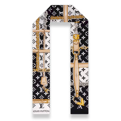 LOUIS VUITTON BLACK MONOGRAM CONFIDENTIAL SILK SCARF
