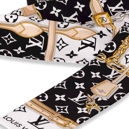 LOUIS VUITTON BLACK MONOGRAM CONFIDENTIAL SILK SCARF