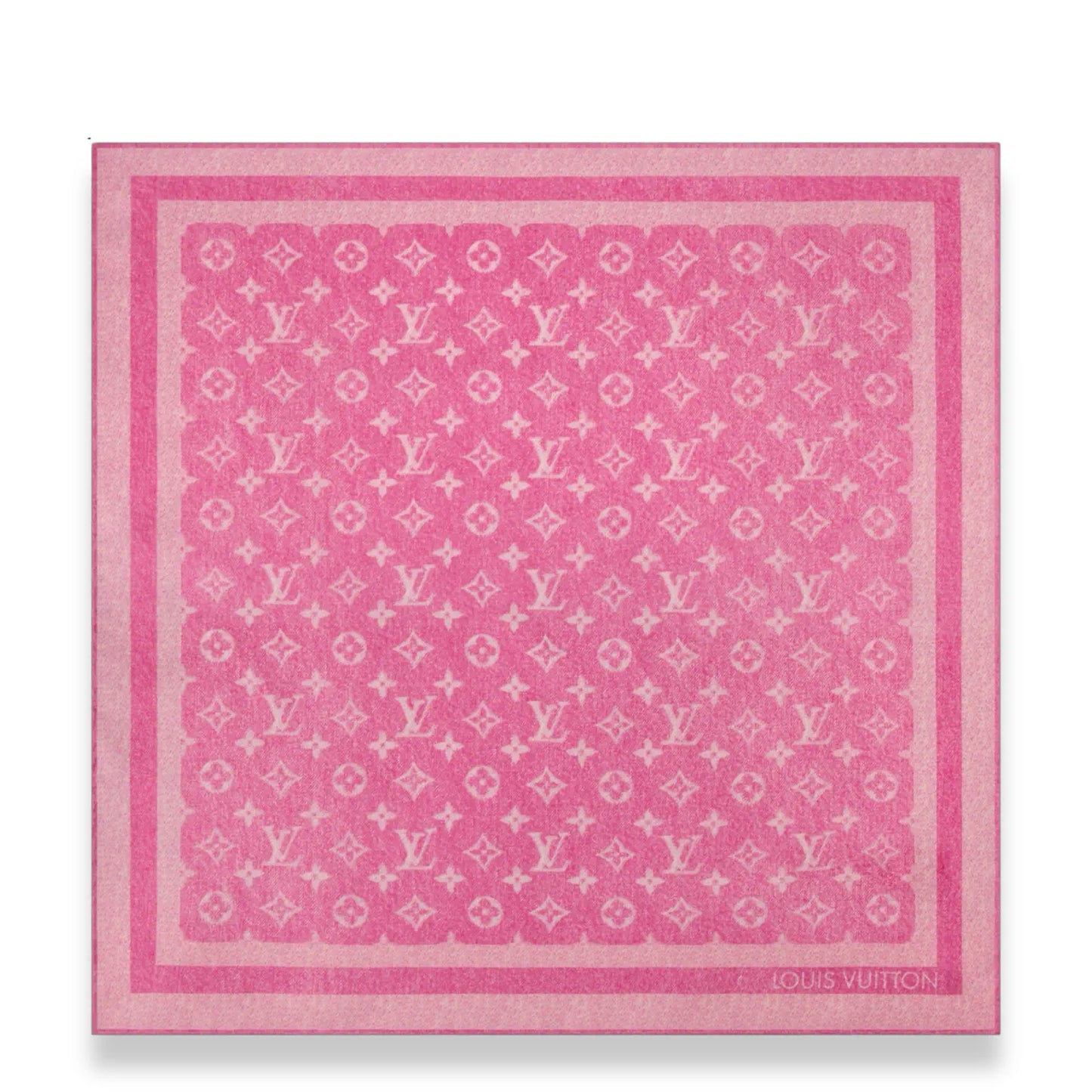 LOUIS VUITTON MONOGRAM SILHOUETTE FUCHSIA DENIM 55 SILK SCARF