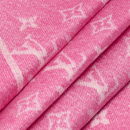 LOUIS VUITTON MONOGRAM SILHOUETTE FUCHSIA DENIM 55 SILK SCARF