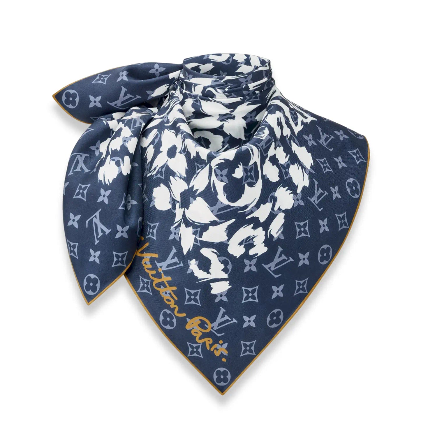 LOUIS VUITTON BLUE SAFARI 90 SILK SCARF