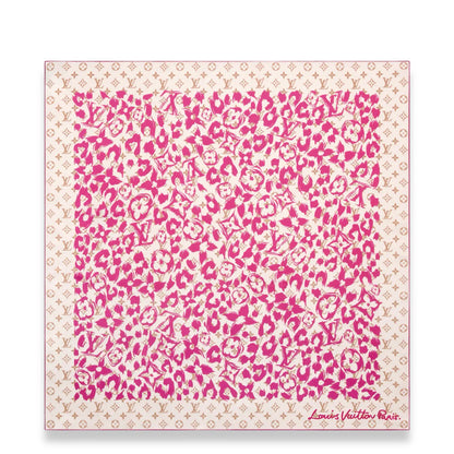 LOUIS VUITTON PINK SAFARI 90 SILK SCARF