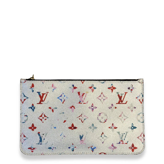 LOUIS VUITTON SILVER MULTICOLOR MONOGRAM WRISTLET POUCH