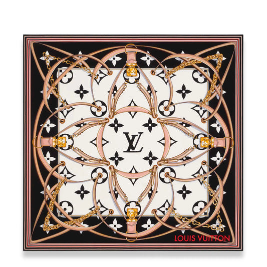 LOUIS VUITTON NOIR ULTIMATE MONOGRAM 90 SILK SCARF
