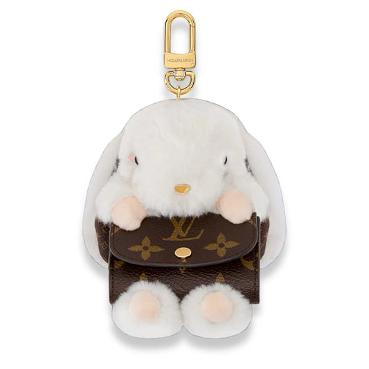 LOUIS VUITTON WHITE MONOGRAM LV CUTE BUNNY BAG CHARM