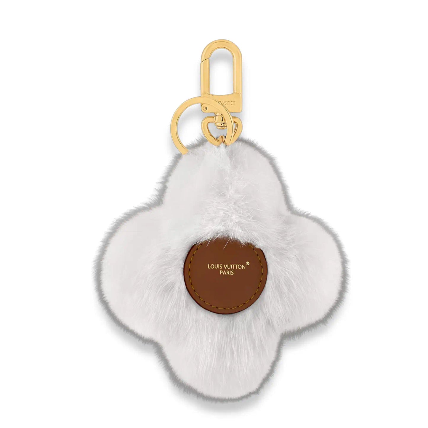 LOUIS VUITTON WHITE VIVIENNE FUR BAG CHARM / KEY HOLDER