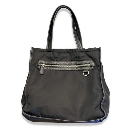 PRADA BLACK NYLON TOTE BAG