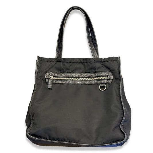 PRADA BLACK NYLON TOTE BAG