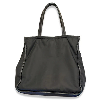 PRADA BLACK NYLON TOTE BAG