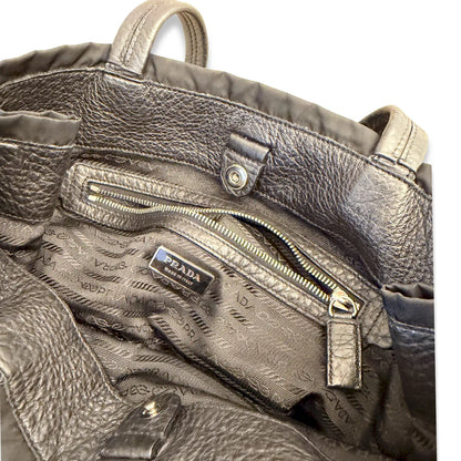 PRADA BLACK NYLON TOTE BAG