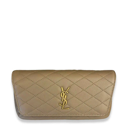 SAINT LAURENT BEIGE MONOGRAM CHAIN WALLET