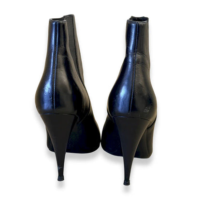 SAINT LAURENT BLACK LEATHER ANKLE BOOTS