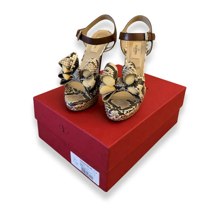 VALENTINO PYTHON BOW HEELS SANDALS