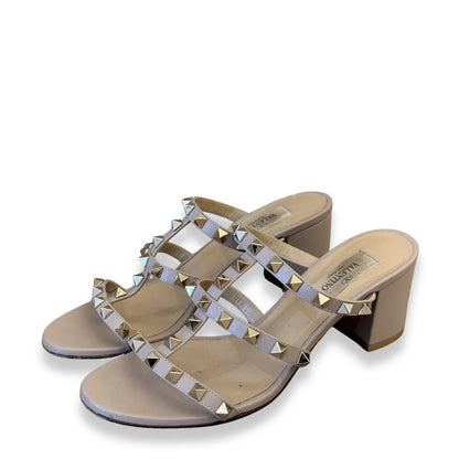 VALENTINO ROCKSTUD BEIGE SANDALS