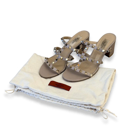 VALENTINO ROCKSTUD BEIGE SANDALS