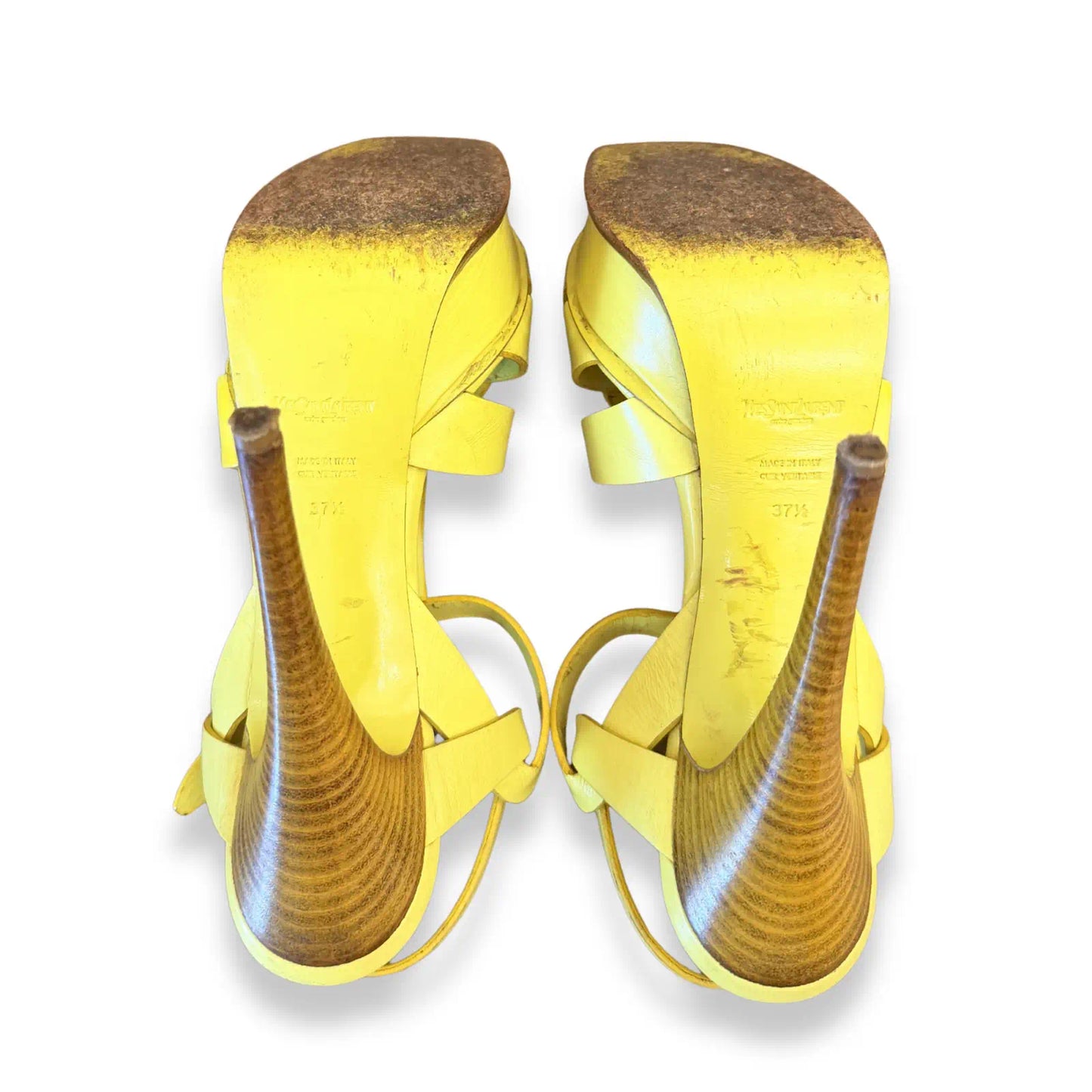 YVES SAINT LAURENT YELLOW TRIBUTE SANDALS HEELS