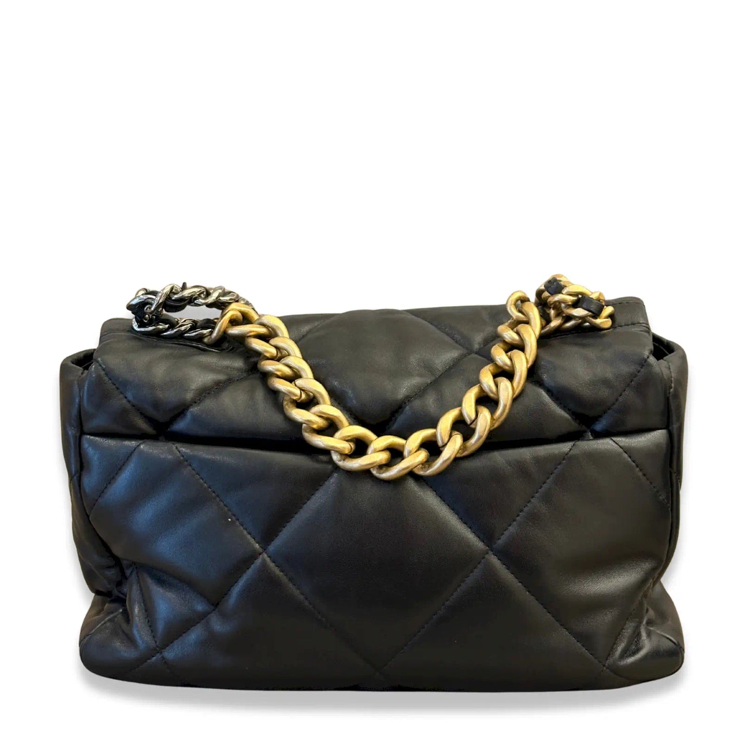 CHANEL BLACK MEDIUM 19 FLAP BAG
