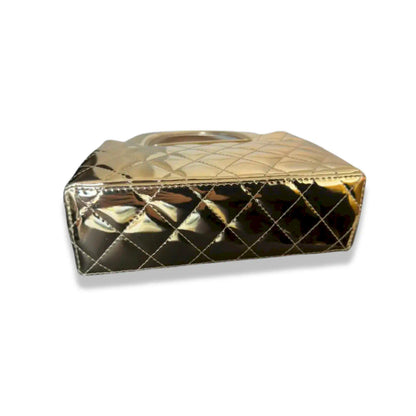 CHANEL GOLD METALLIC MINI SHOPPING BAG