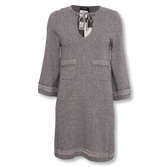 CHANEL GREY KNIT DRESS