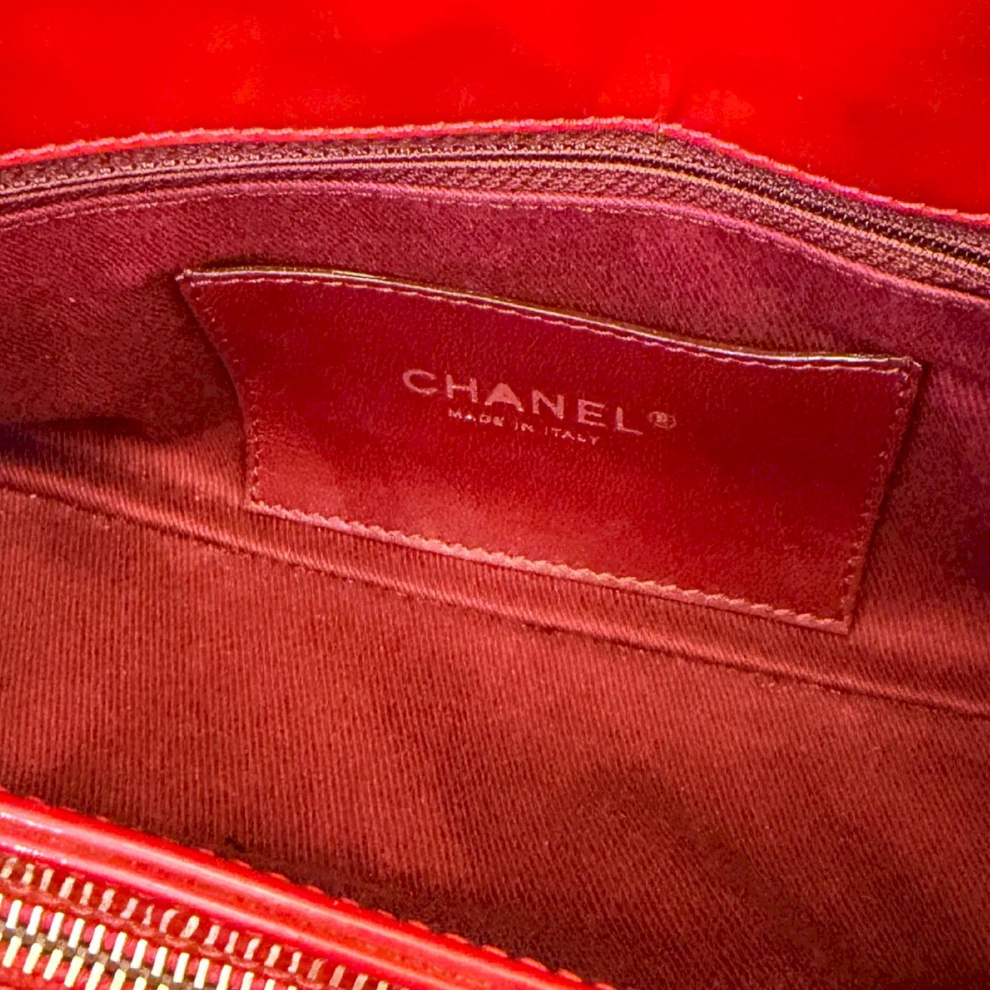 CHANEL RED MADEMOISELLE BOWLING BAG