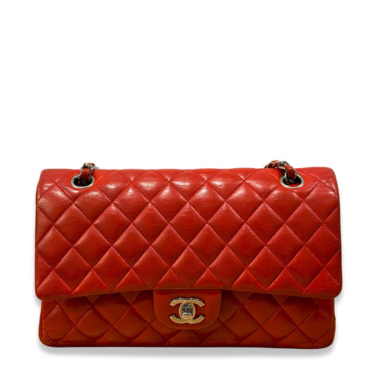CHANEL RED MEDIUM CLASSIC FLAP BAG