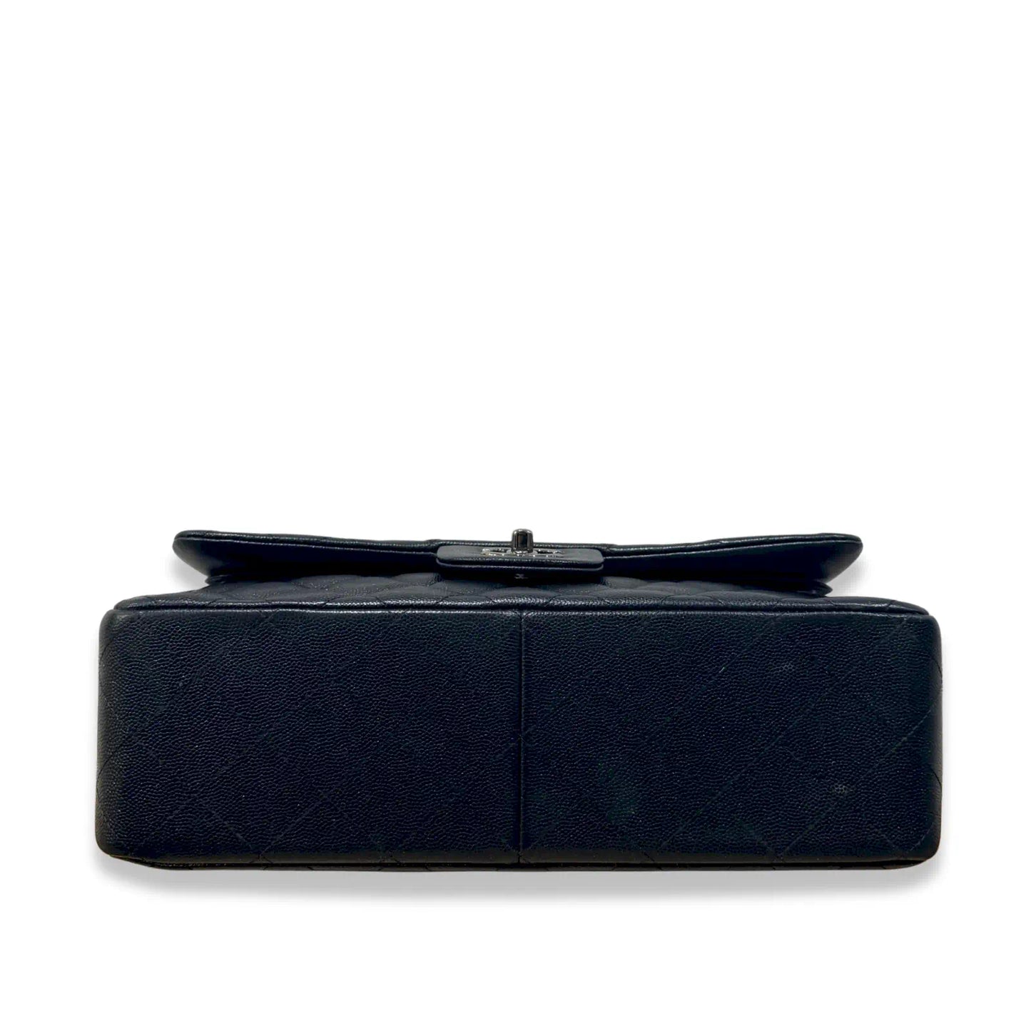 CHANEL SHINY BLACK LARGE CLASSIC FLAP BAG