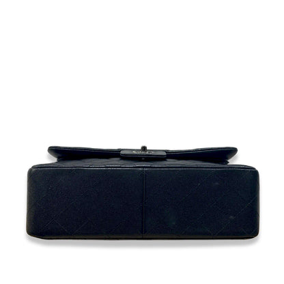 CHANEL SHINY BLACK LARGE CLASSIC FLAP BAG