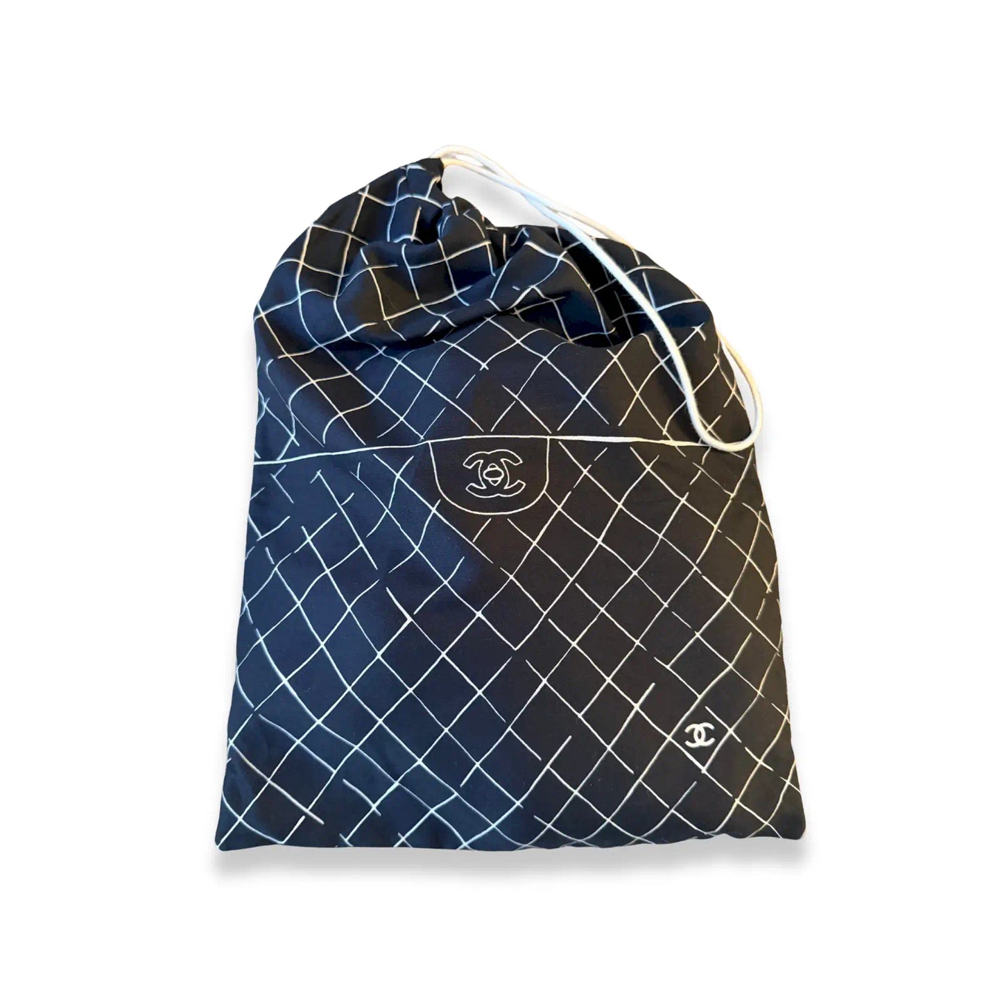 CHANEL BLACK ICONIC OBJECTS SILK PAREO
