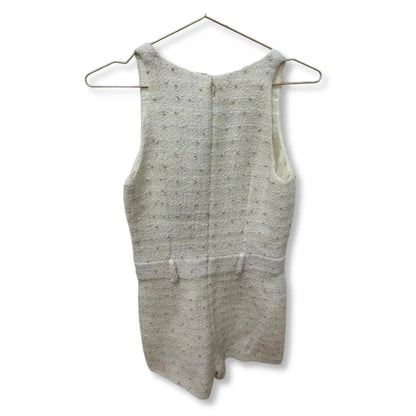CHANEL WHITE TWEED PEARLS JUMPSUIT