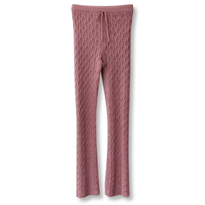 GUCCI ANTIQUE ROSE KNIT FLARED PANTS