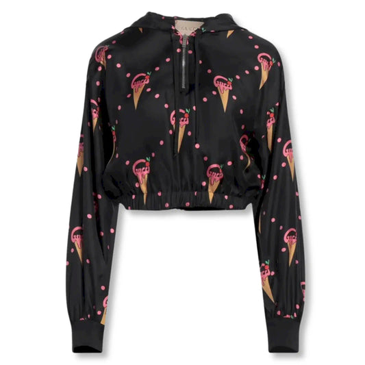 GUCCI ICE CREAM PRINT CROPPED JACKET