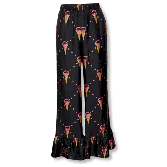 GUCCI ICE CREAM PRINT SILK TROUSERS
