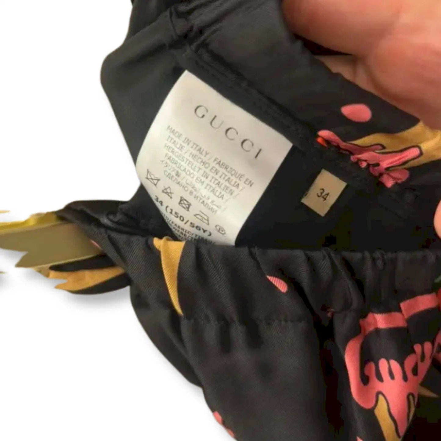 GUCCI ICE CREAM PRINT SILK TROUSERS