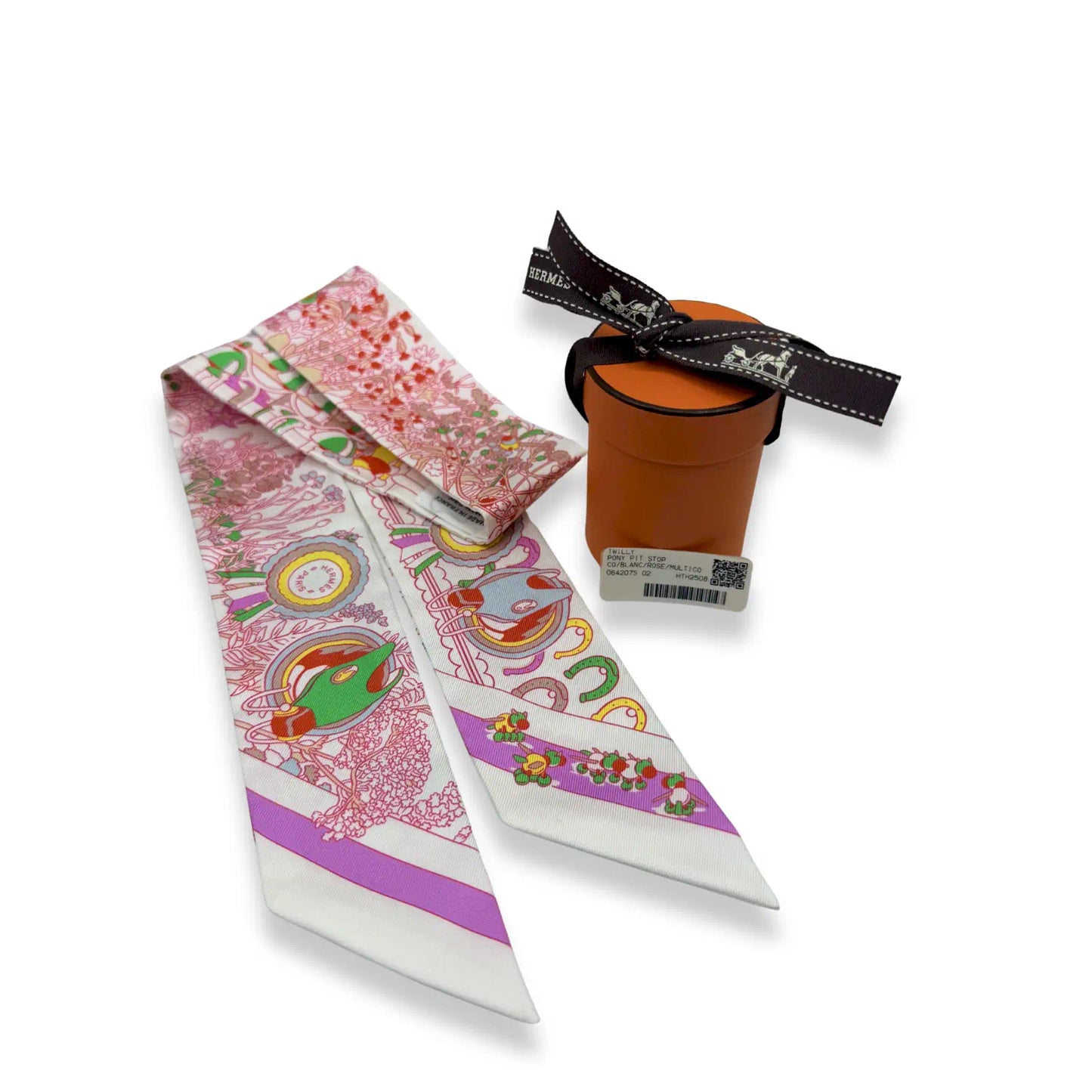 HERMÈS BLANC ROSE MULTICOLORE PONY PIT STOP TWILLY