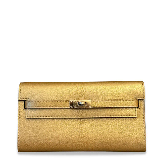 HERMÈS KELLY TO GO DORÉE PERMABRASS
