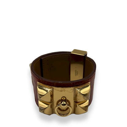 HERMÈS SANGUINE ALLIGATOR COLLIER DE CHIEN BRACELET