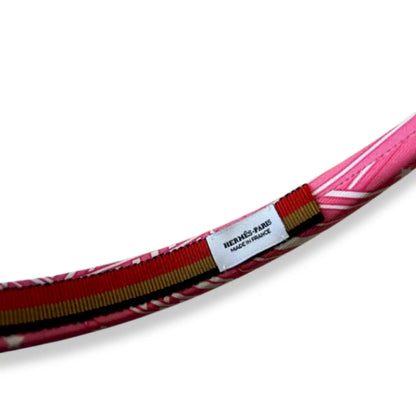 HERMÈS ROSE AZALÉE SANGLES EN ZIGZAG HEADBAND