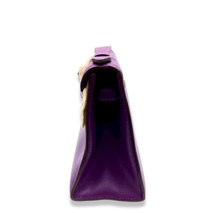 HERMÈS VIOLET TADELAKT KELLY POCHETTE BAG