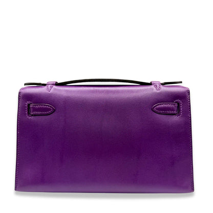 HERMÈS VIOLET TADELAKT KELLY POCHETTE BAG