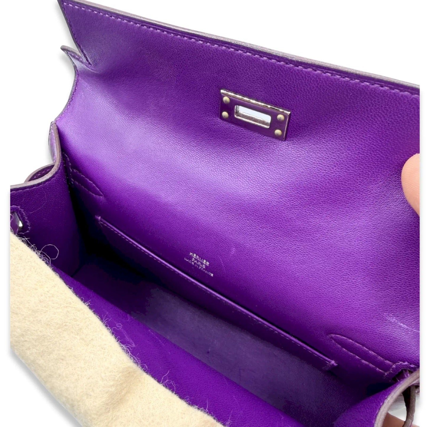 HERMÈS VIOLET TADELAKT KELLY POCHETTE BAG