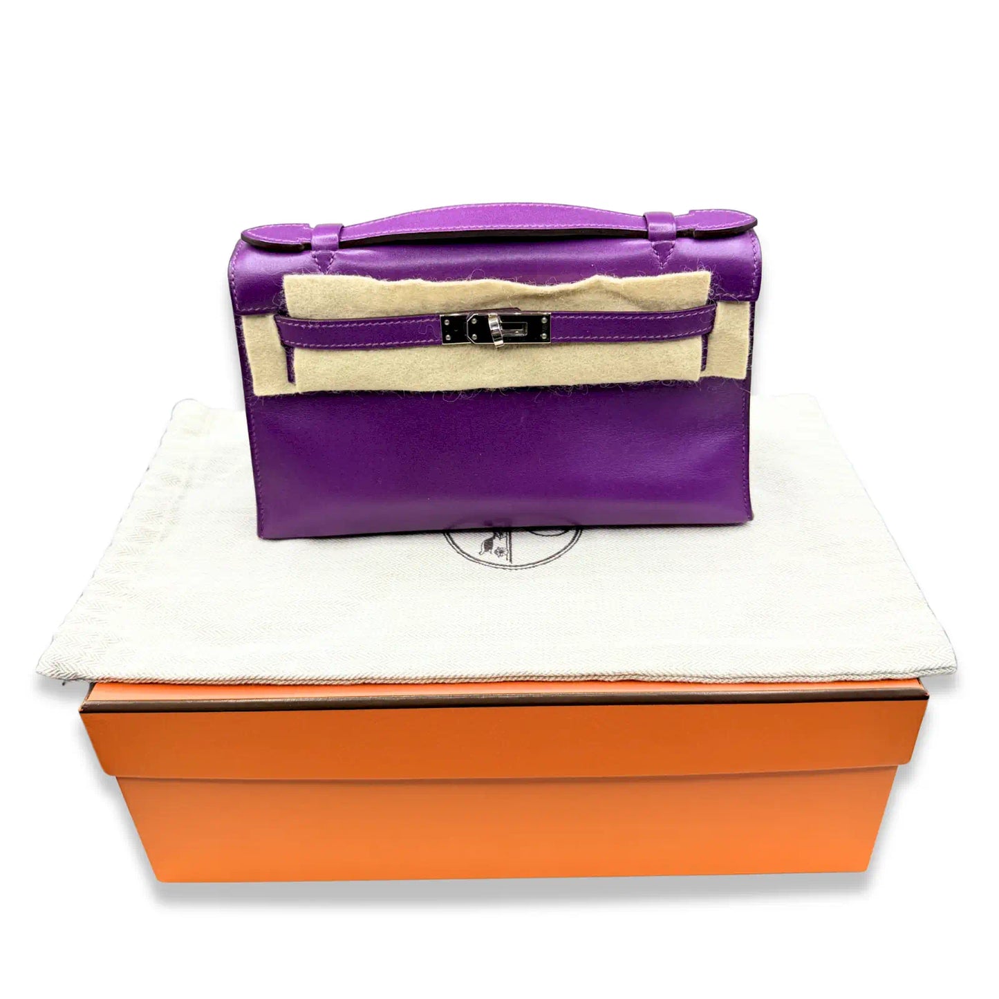HERMÈS VIOLET TADELAKT KELLY POCHETTE BAG