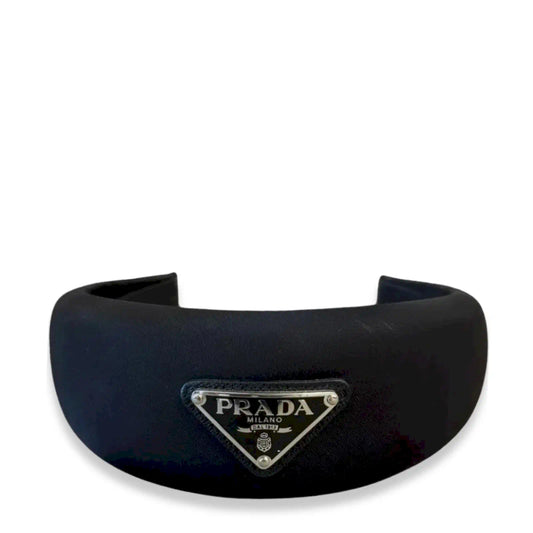PRADA BLACK NYLON HEADBAND