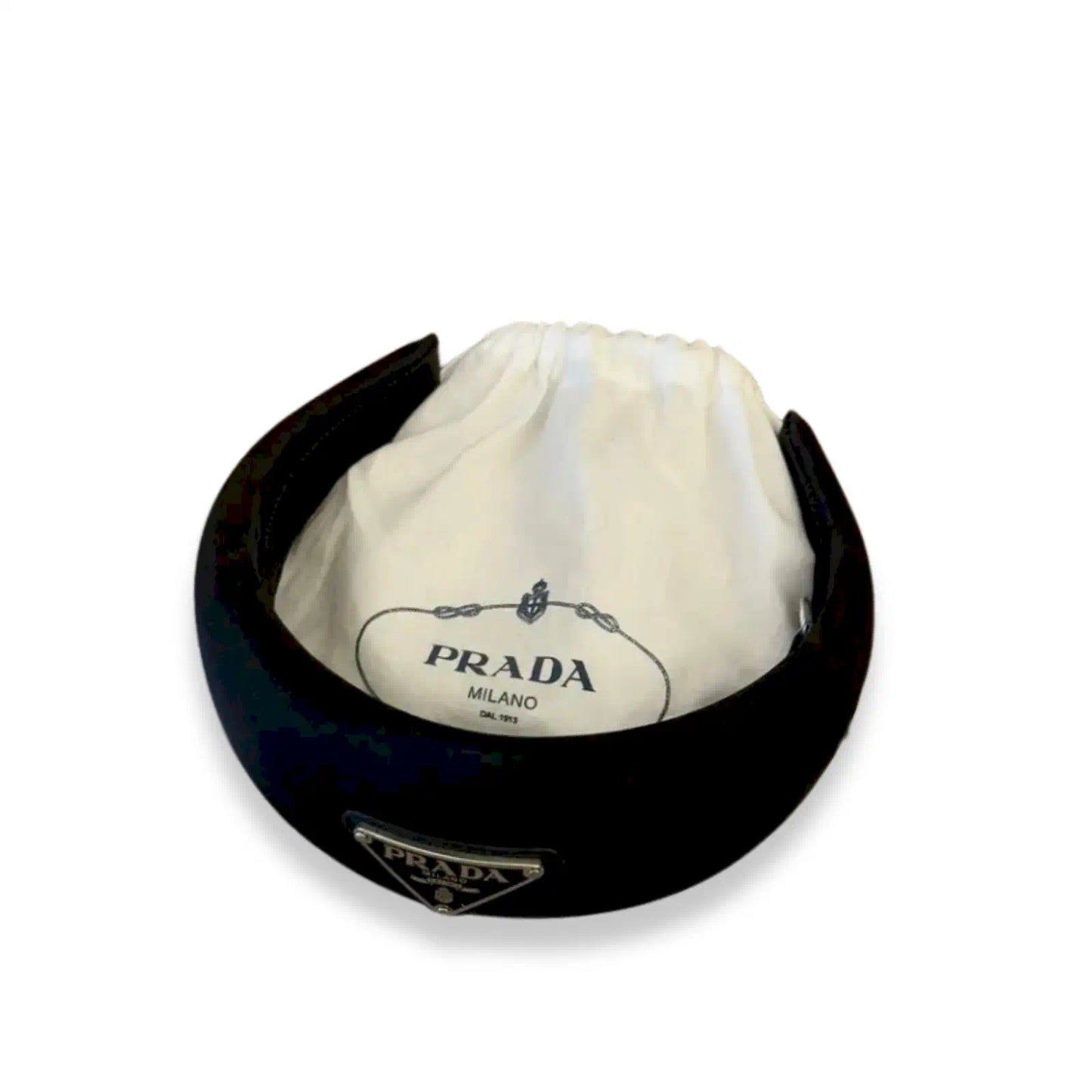 PRADA BLACK NYLON HEADBAND