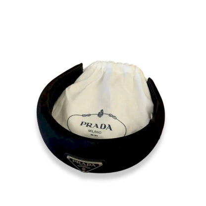 PRADA BLACK NYLON HEADBAND