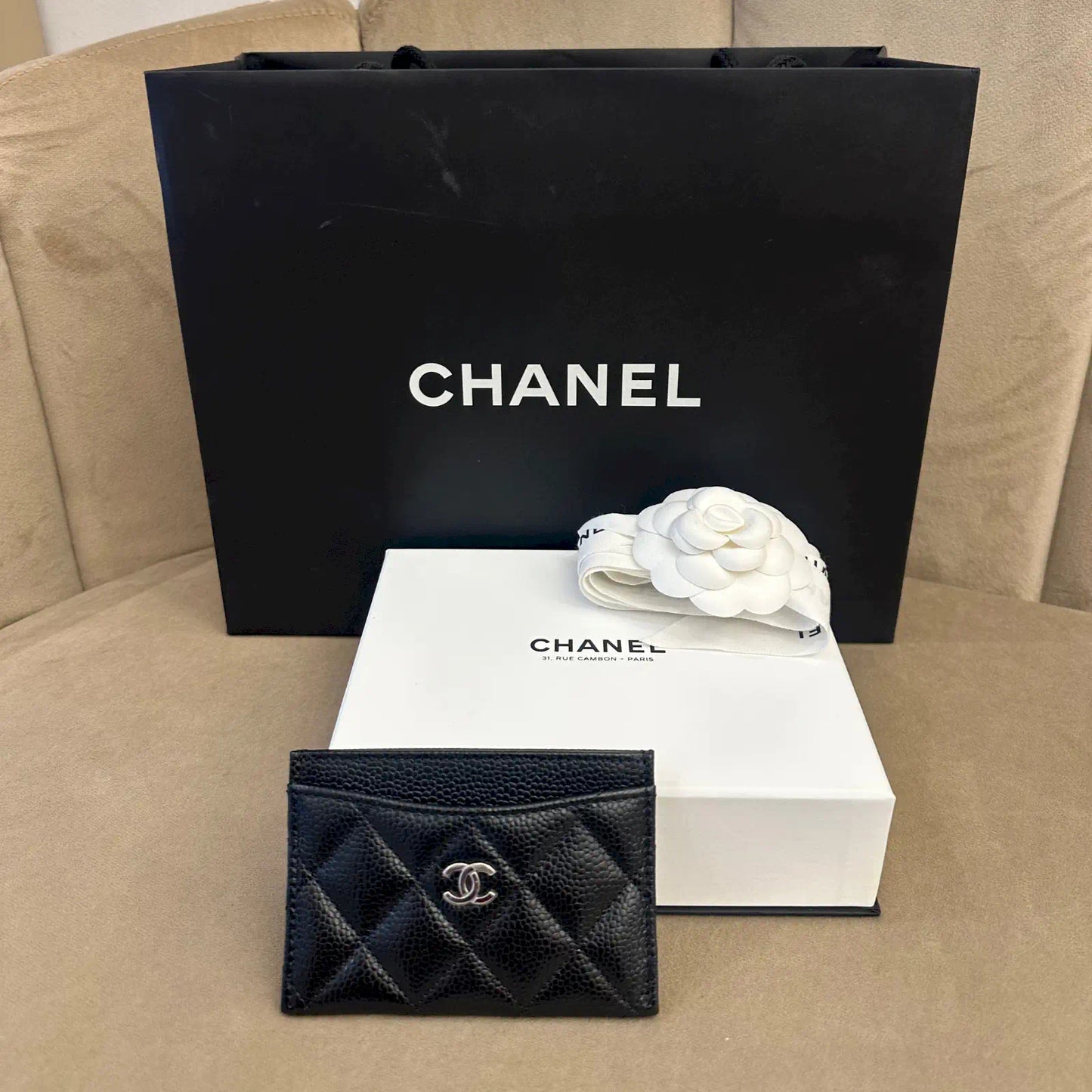 CHANEL BLACK CLASSIC CARD HOLDER