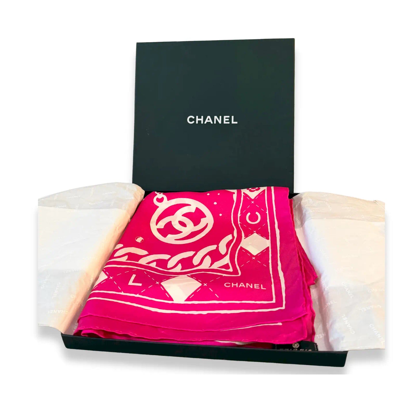 CHANEL PINK SILK CARRÉ