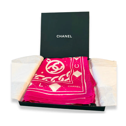 CHANEL PINK SILK CARRÉ