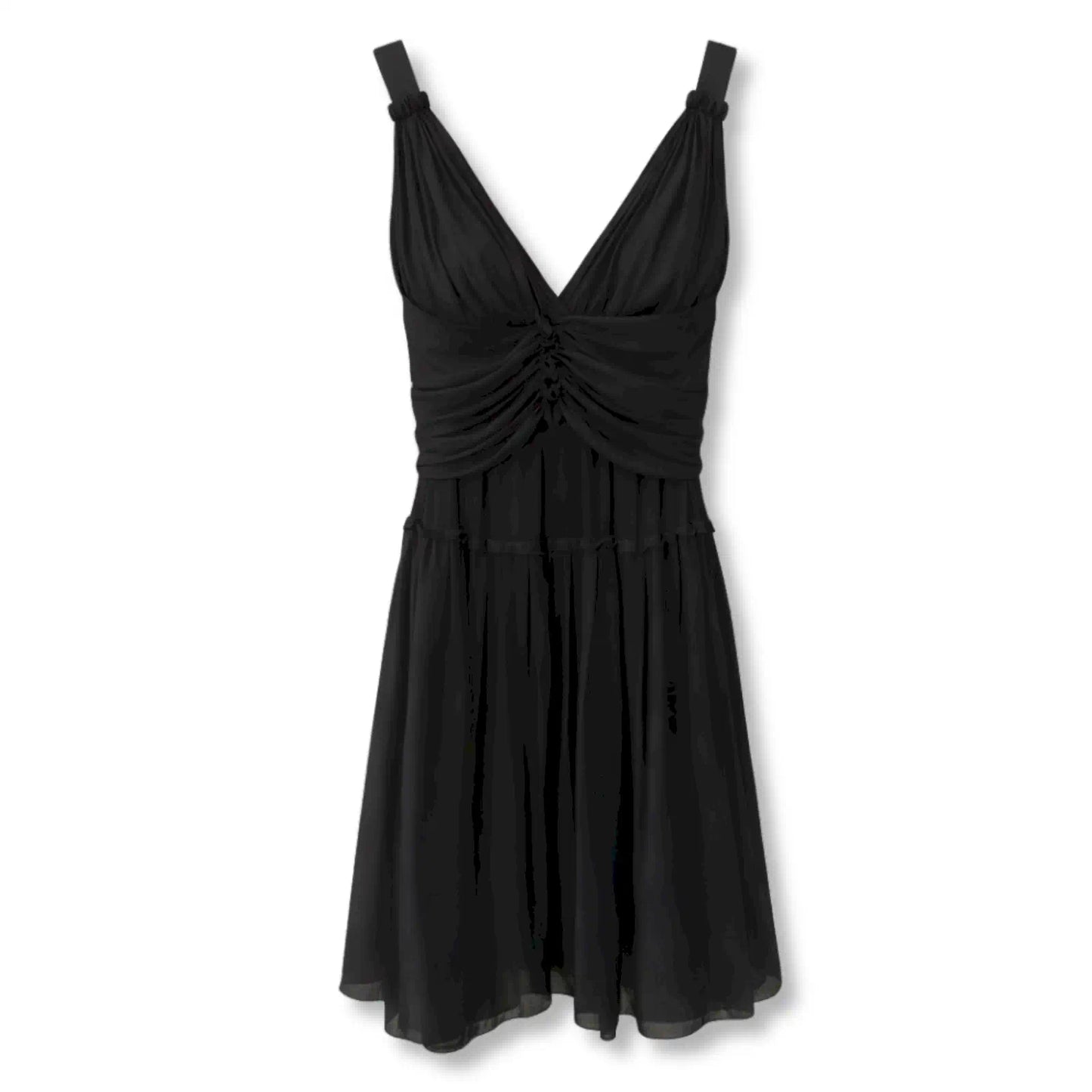 DOCLE & GABBANA BLACK RUCHED COCKTAIL DRESS
